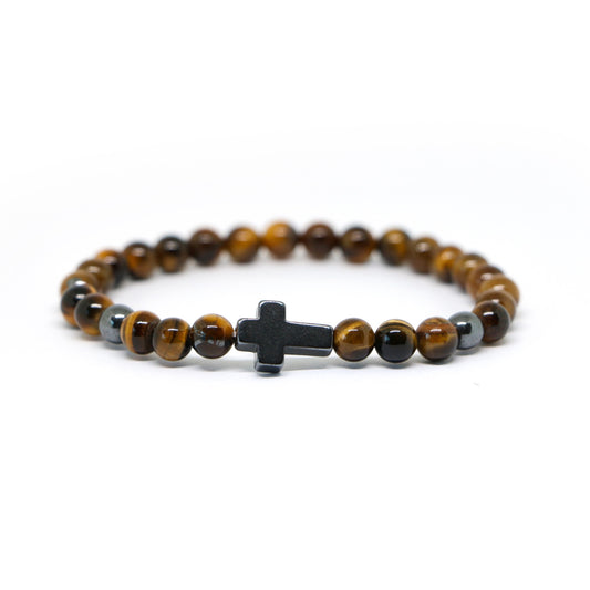 Pulsera Cruz TIGER EYE