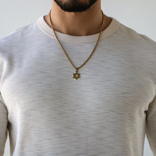 Cadena Box con Estrella De David GOLD