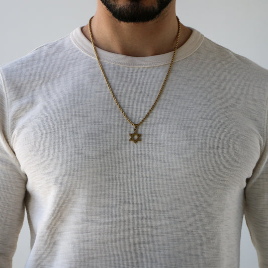 Cadena Rope con Estrella De David GOLD