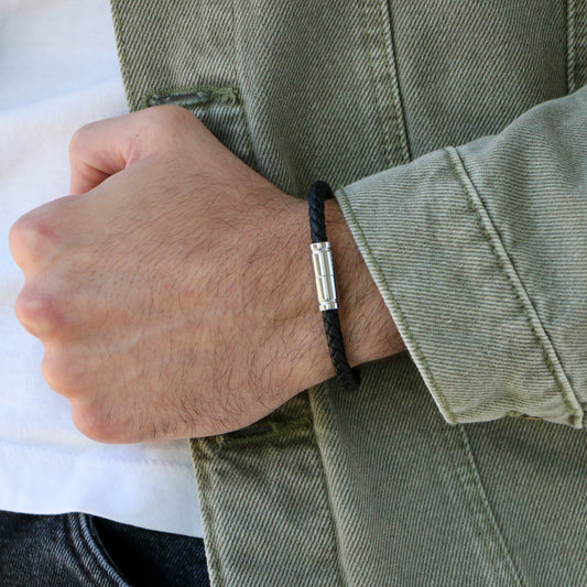 Pulsera de Cuero Minimalista SILVER