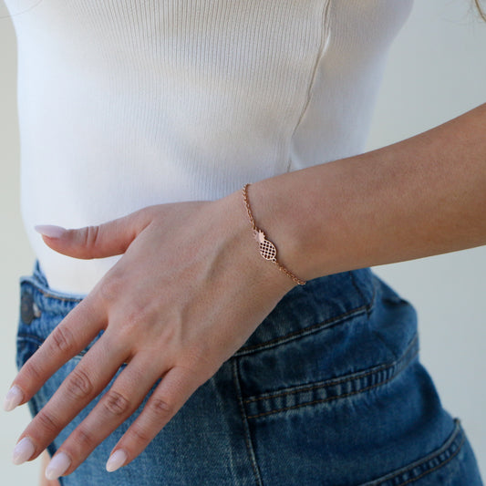 Pulsera con dije Pineapple ROSE GOLD