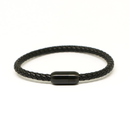 Pulsera de cuero con cierre magnético BLACK