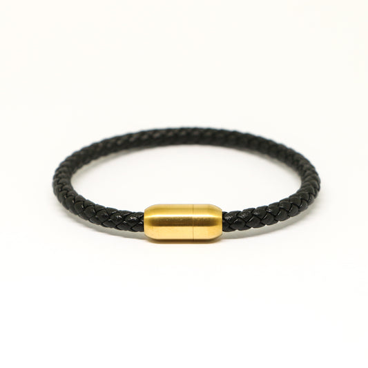 Pulsera de cuero con cierre magnético GOLD
