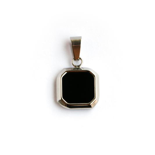 Cadena Box con Dije Black Square SILVER