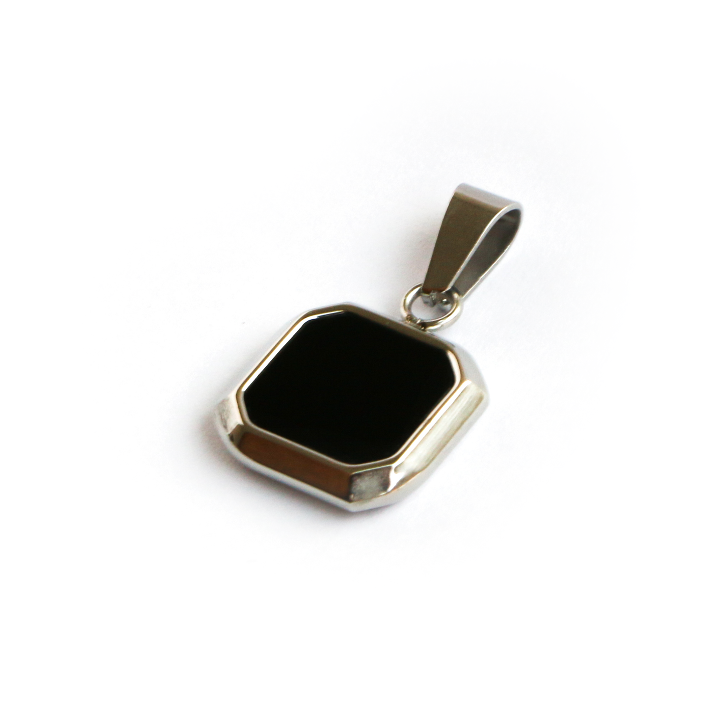 Cadena Box con Dije Black Square SILVER