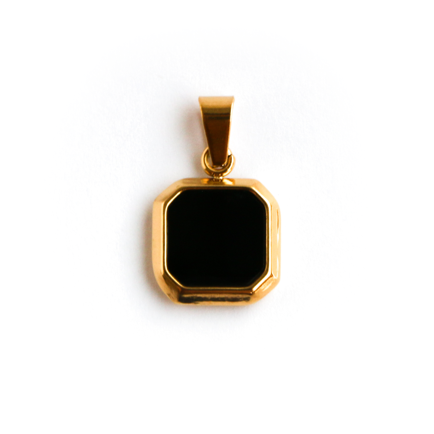 Cadena Box con Dije Black Square GOLD