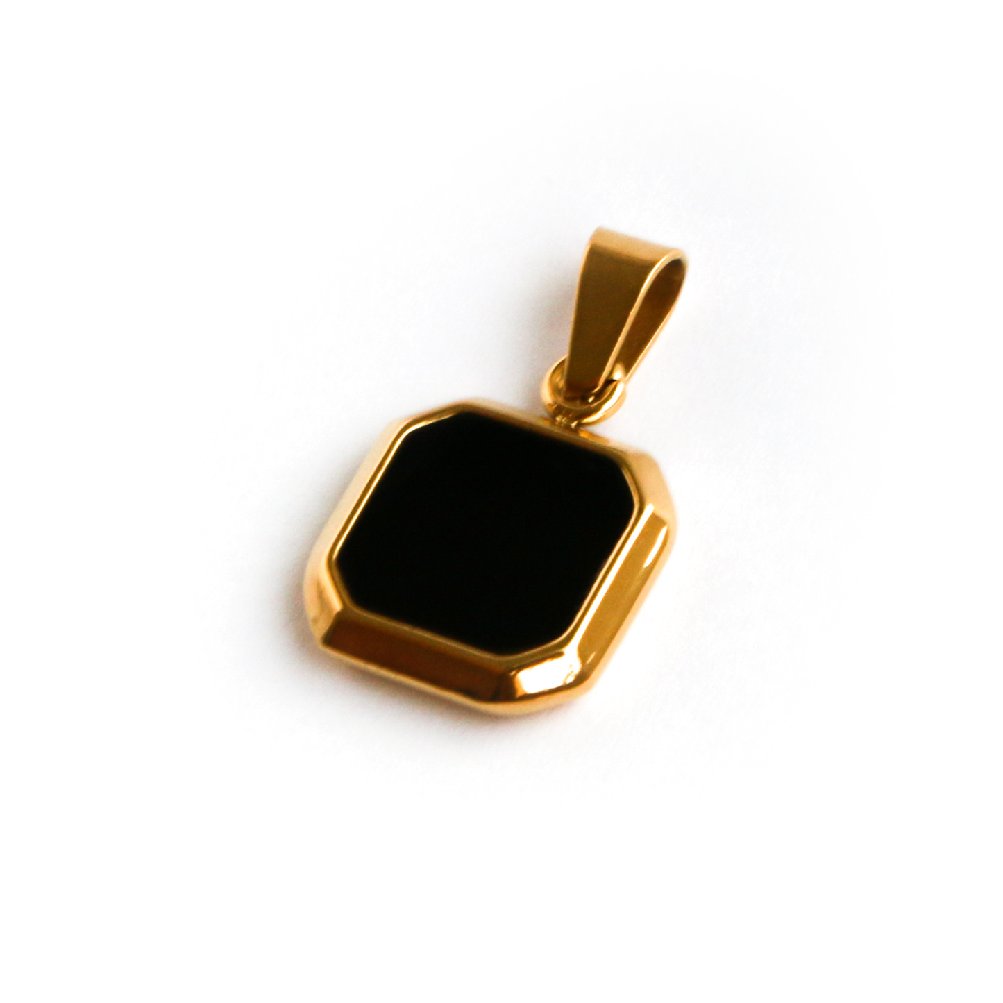 Cadena Box con Dije Black Square GOLD