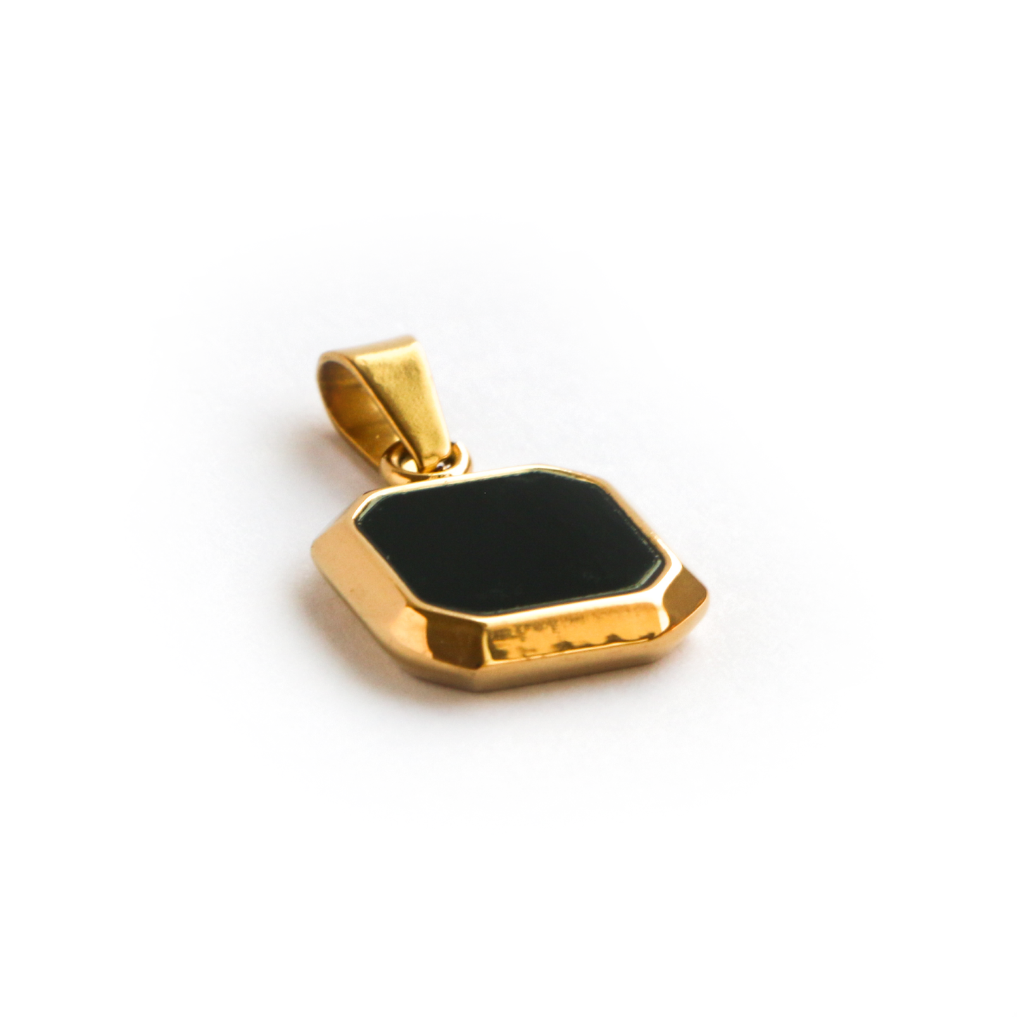 Cadena Box con Dije Black Square GOLD