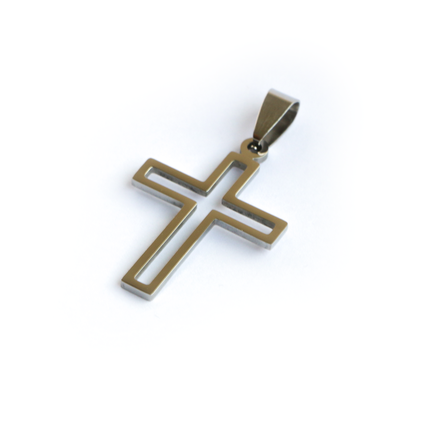 Cadena Box con Cruz Outline SILVER