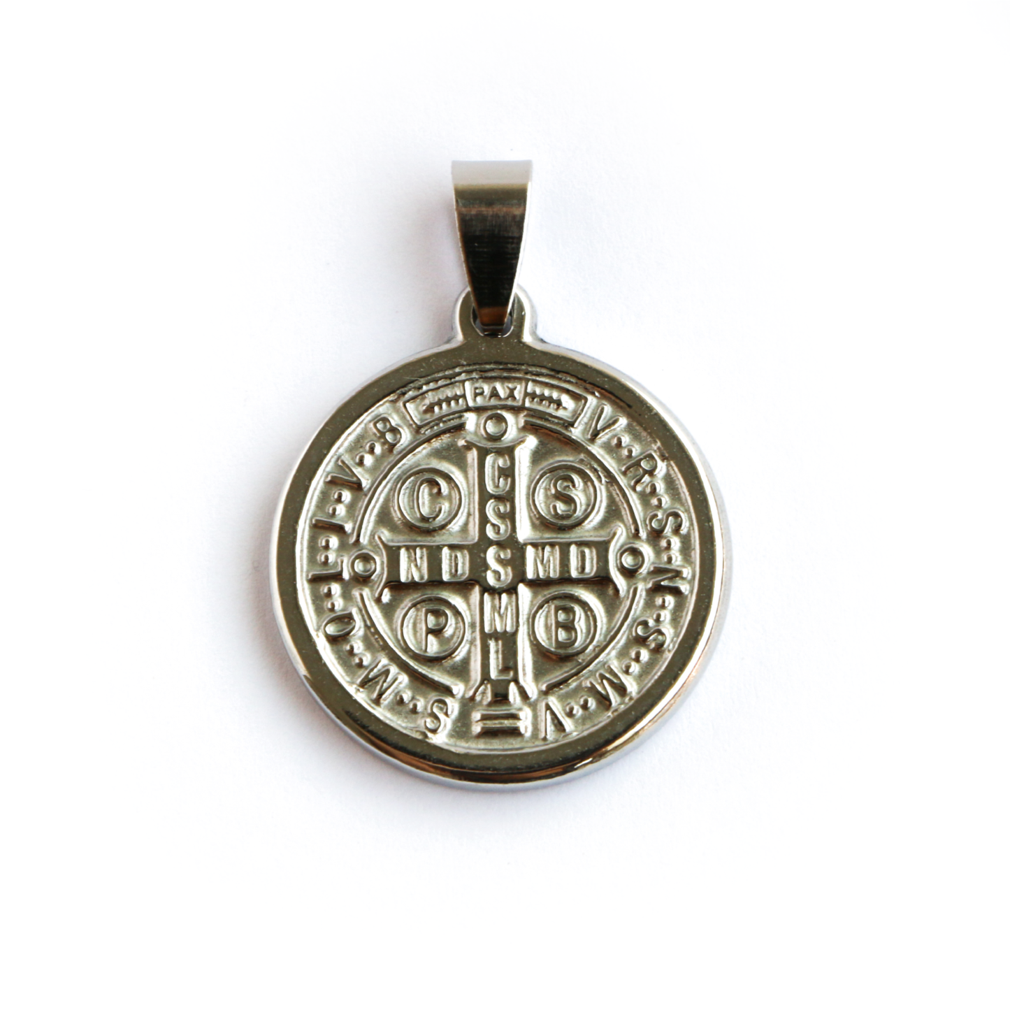 Cadena Box con Medalla de San Benito SILVER