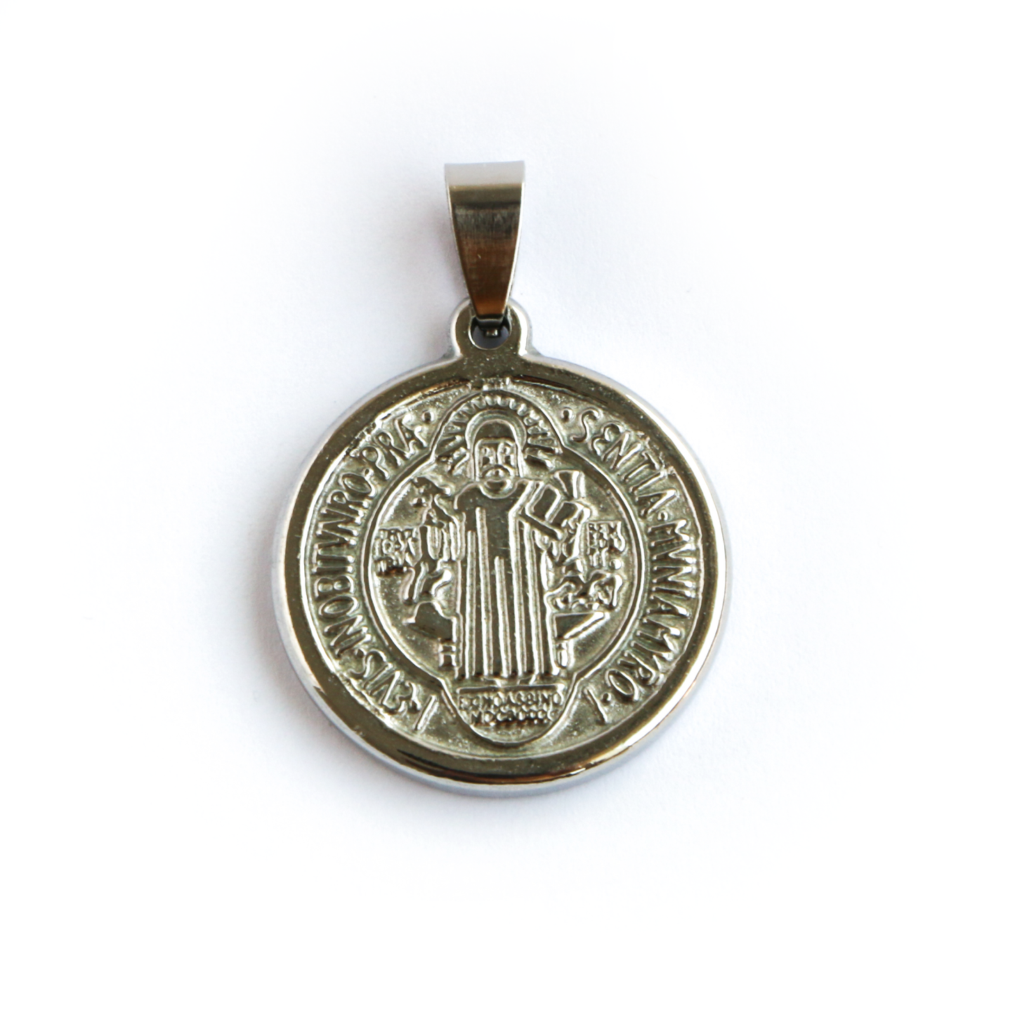 Cadena Box con Medalla de San Benito SILVER