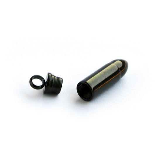 Cadena Box con Dije Bullet Con Apertura BLACK