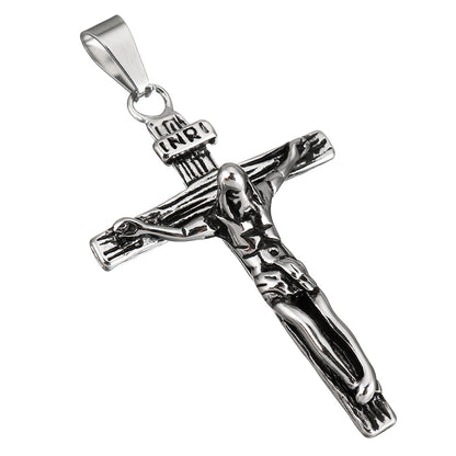 Cadena Rope con Cruz SILVER