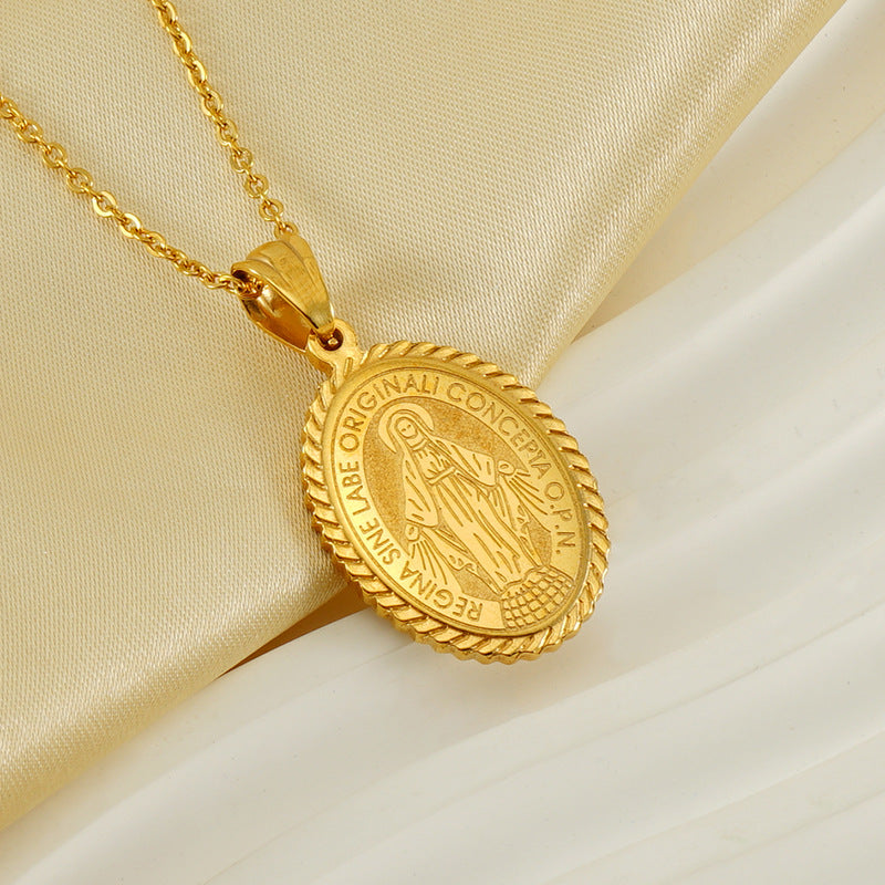 Dije Medalla Virgen Inmaculada Concepción (Bañado en Oro 18k)