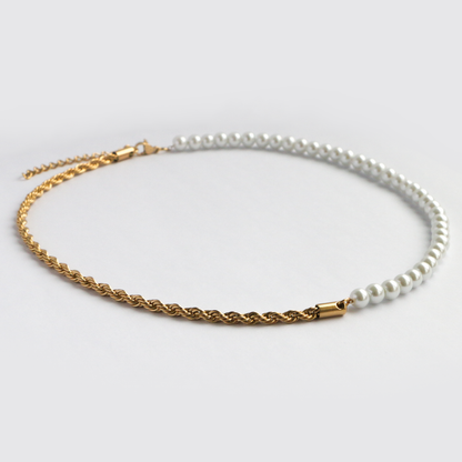 Collar Especial Rope + Perlas Gold