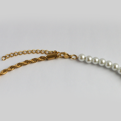 Collar Especial Rope + Perlas Gold