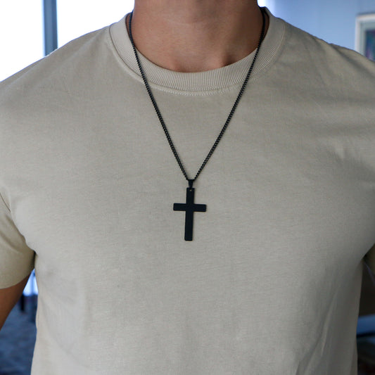 Cadena Box con Cruz (Grande) BLACK