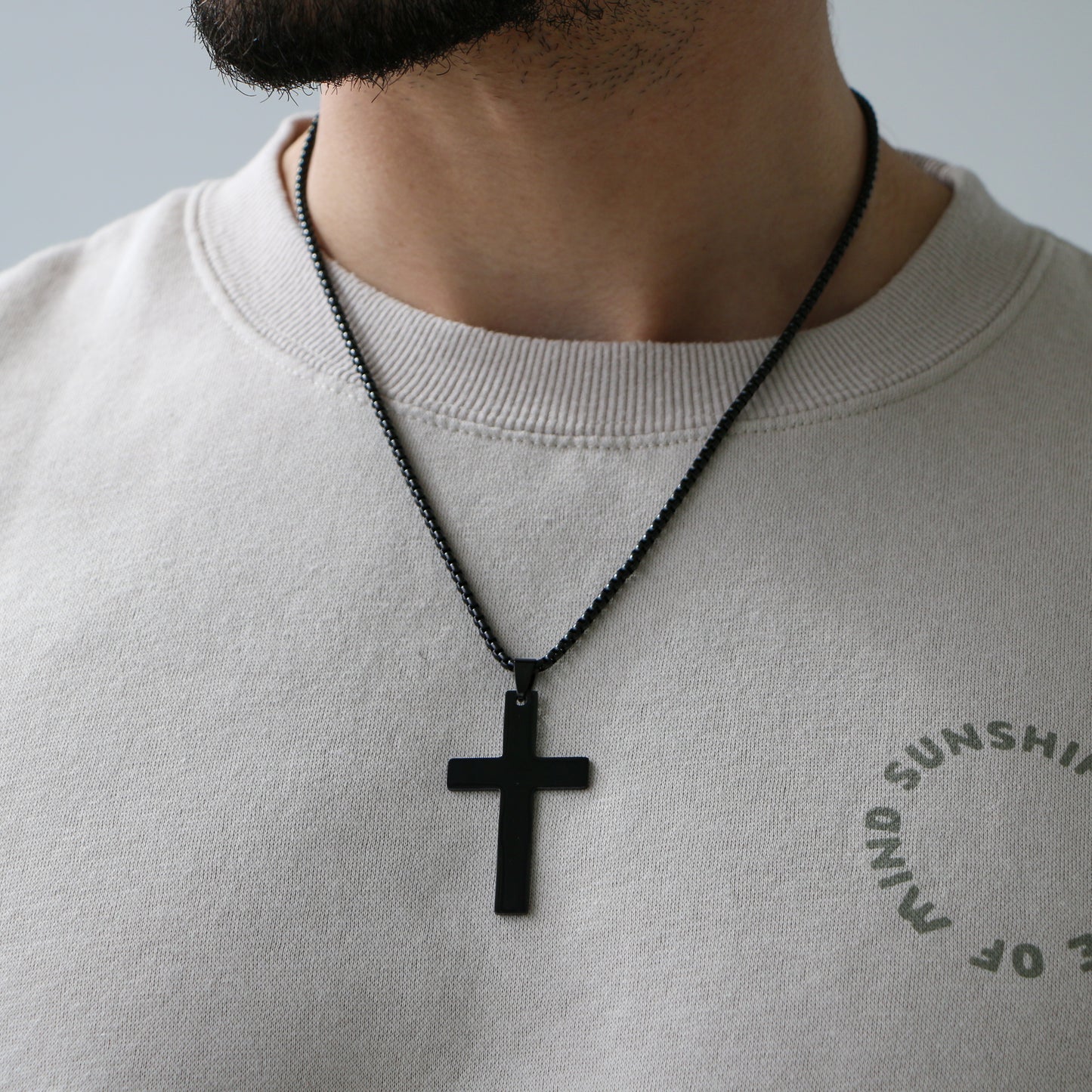 Cadena Box con Cruz (Grande) BLACK