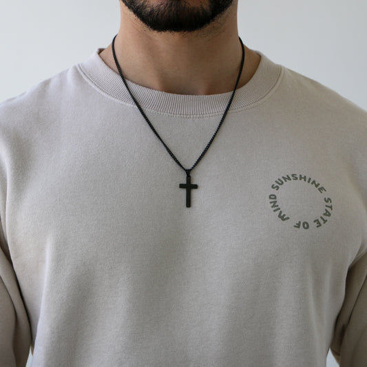 Cadena Clásica con Cruz (Mediana) BLACK