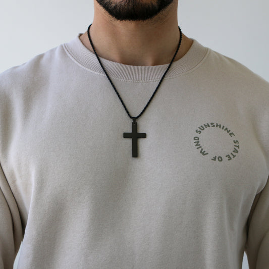 Cadena Rope con Cruz (Grande) BLACK