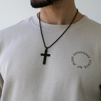 Cadena Rope con Cruz (Grande) BLACK