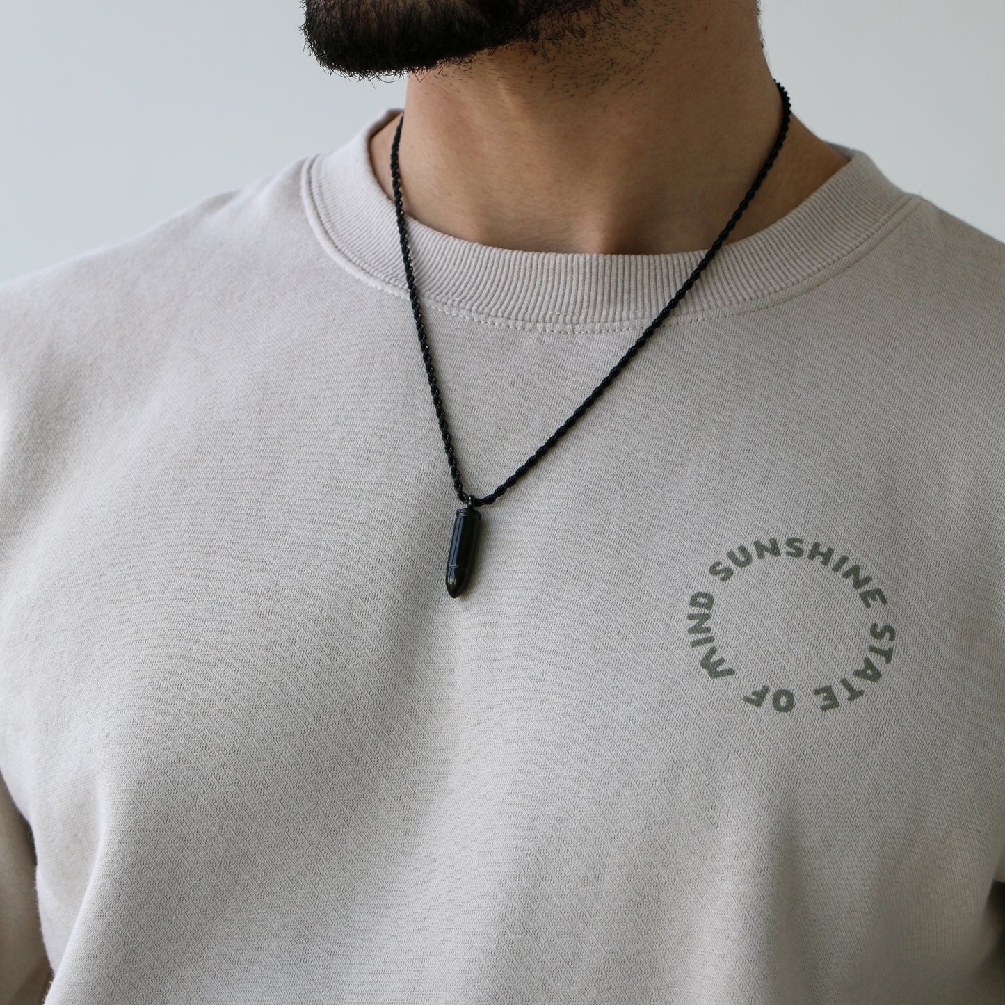 Cadena Rope con Dije Bullet Con Apertura BLACK