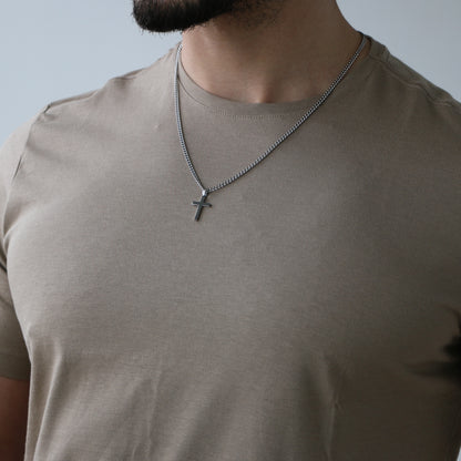 Cadena Clásica con Cruz (Pequeña) SILVER