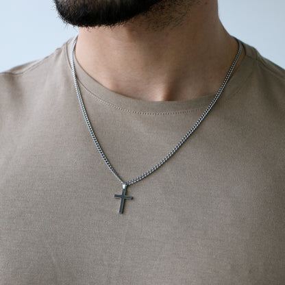 Cadena Clásica con Cruz (Pequeña) SILVER