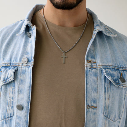 Cadena Box con Cruz (Mediana) SILVER