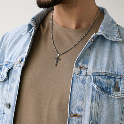 Cadena Box con Cruz (Mediana) SILVER