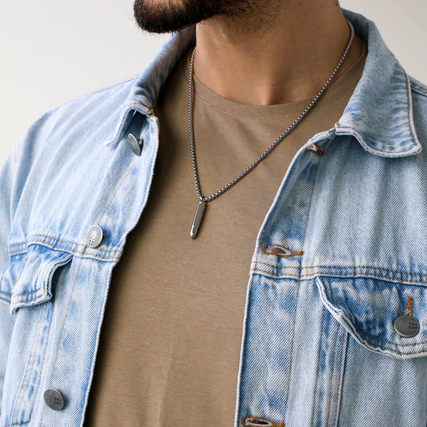 Cadena Box con Dije Bullet SILVER