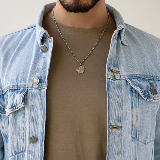 Cadena Clásica con Dije Brújula SILVER