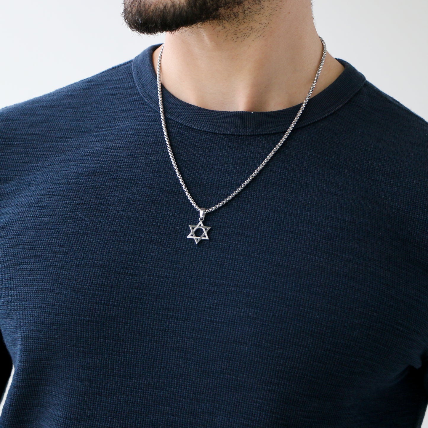 Cadena Box con Estrella De David SILVER