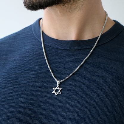 Cadena Box con Estrella De David SILVER