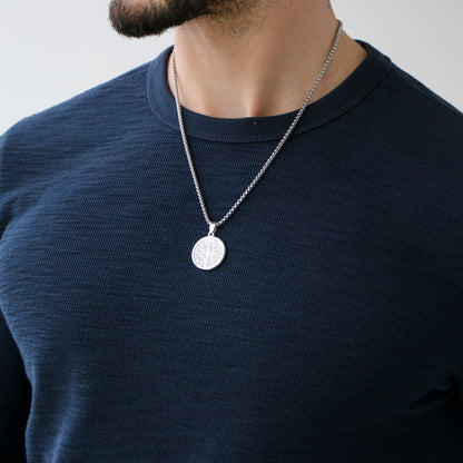 Cadena Box con Medalla de San Benito SILVER