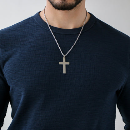 Cadena Rope con Cruz (Grande) SILVER