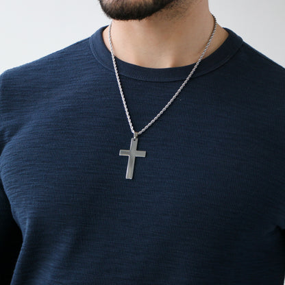 Cadena Rope con Cruz (Grande) SILVER