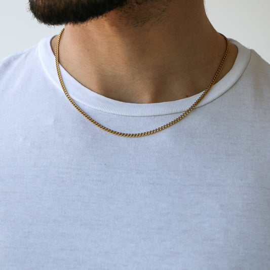 Cadena Cubana 3mm ORO 18K