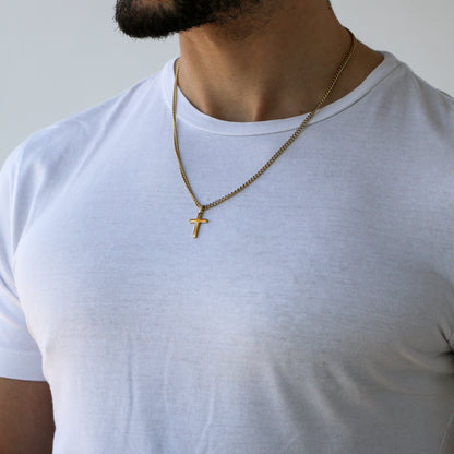 Cadena Clásica con Cruz (Pequeña) GOLD