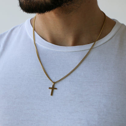 Cadena Clásica con Cruz (Pequeña) GOLD