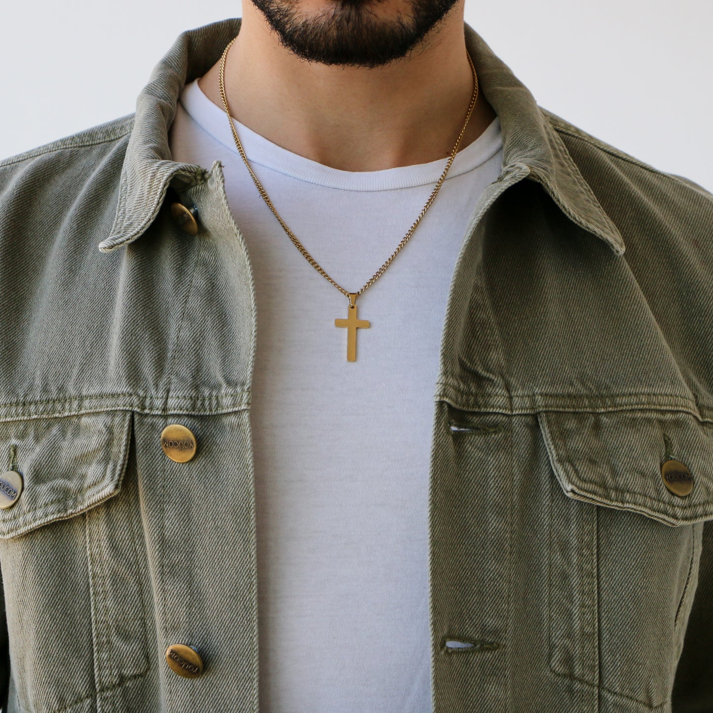 Cadena Clásica con Cruz (Mediana) GOLD