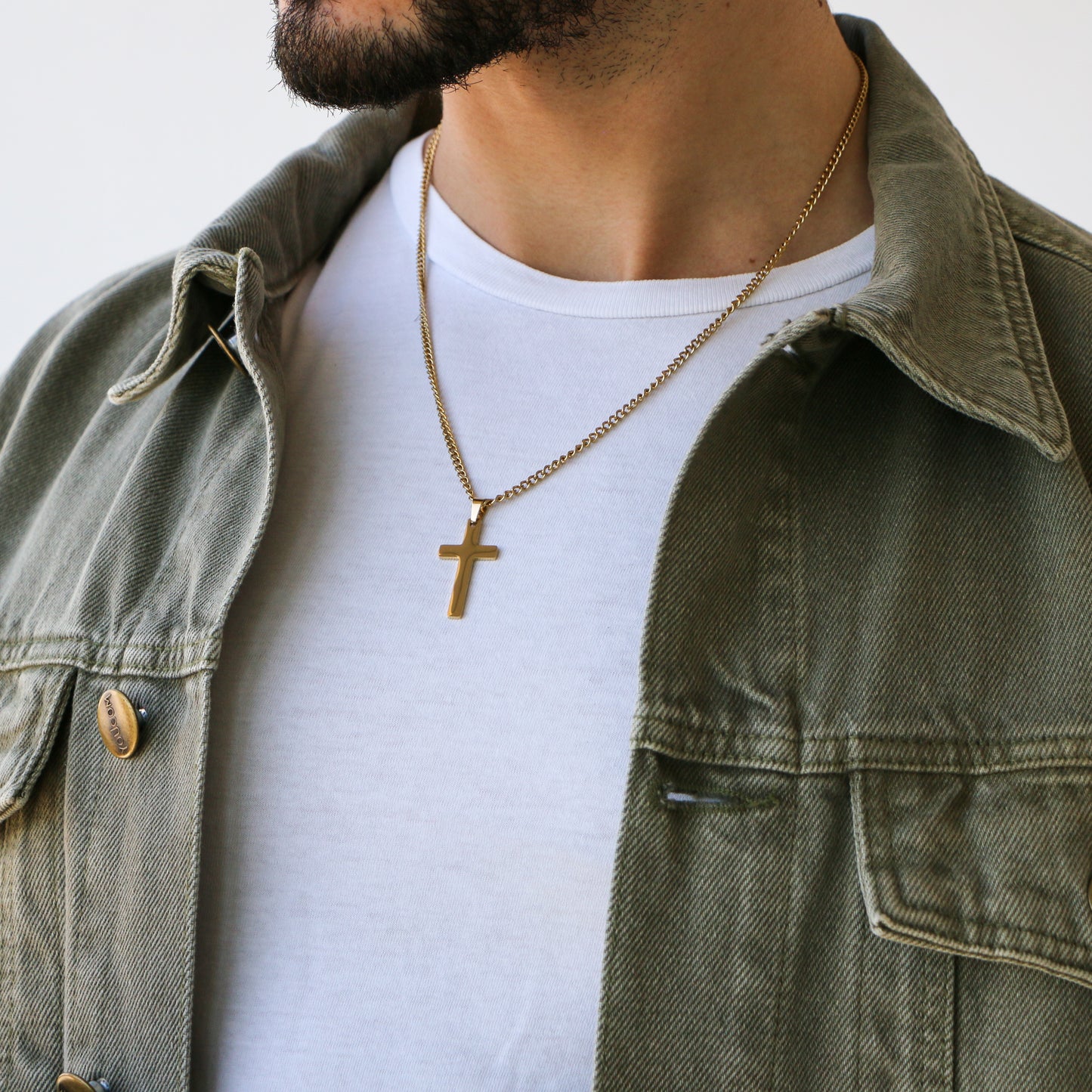 Cadena Clásica con Cruz (Mediana) GOLD