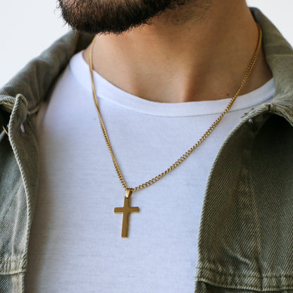 Cadena Clásica con Cruz (Mediana) GOLD