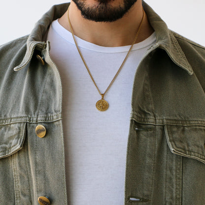 Cadena Clásica con Dije Brújula GOLD