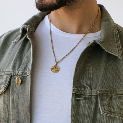 Cadena Clásica con Dije Brújula GOLD