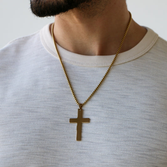Cadena Box con Cruz (Grande) GOLD