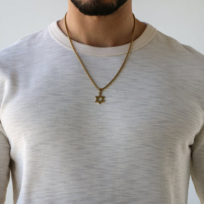 Cadena Box con Estrella De David GOLD