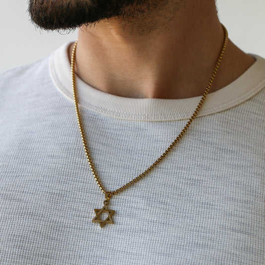 Cadena Box con Estrella De David GOLD