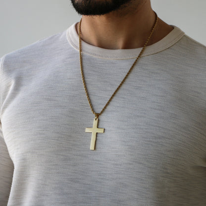 Cadena Rope con Cruz (Grande) GOLD