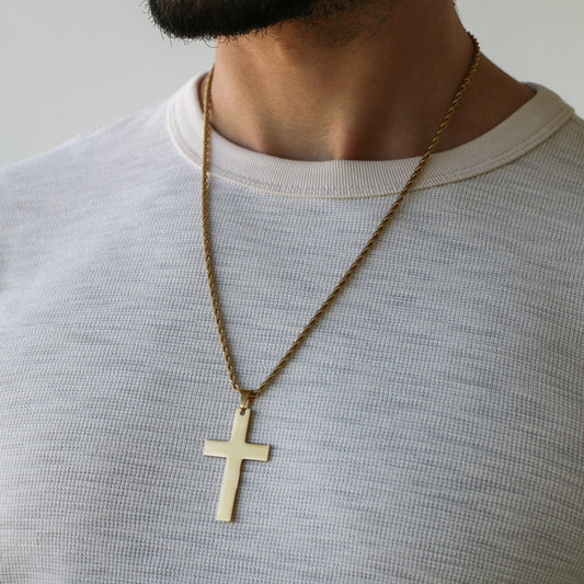 Cadena Rope con Cruz (Grande) GOLD